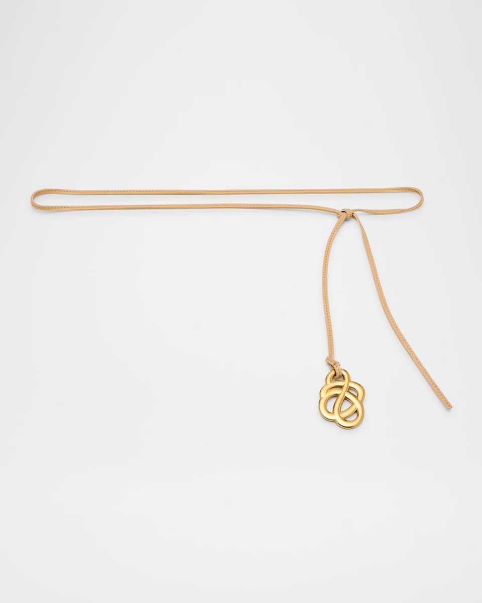 Sallon Embellished Leather Self-Tie Belt